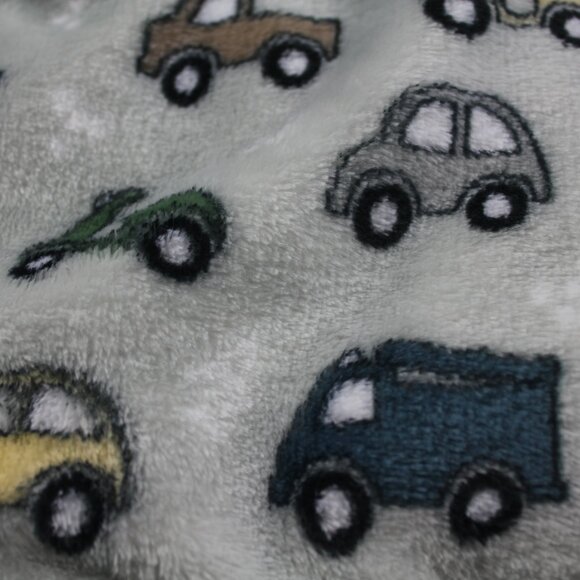 Adirondack Baby Blanket Gray Fleece Truck Cars Transportation Infant Boys NWT - Picture 3 of 4